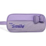 Limmy Kalem Kutusu Fiyonk Smile Geniş Kapasiteli Iki Bölmeli Kalemlik - Mor