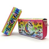 Limmy Kalem Kutusu Unicorn Pembe Cool Tarz Kawai Organizer Kalemkutu Üç Bölmeli Kalemlik