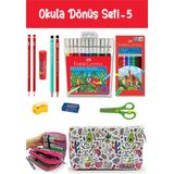 Limmy Kırtasiye Seti Unicorn-Flamingo-Avakado Desenli Kalem Kutulu 11 Parça Okula Dönüş Set:5