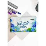 Limmy Lotus Positive Desenli Kalem Kutusu Yıkanabilir Bez Kalemlik