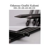 Limmy Odunsuz Kömür Kalemi 6 lı Set Sanatsal Eskiz Kalemi ve Karakalem
