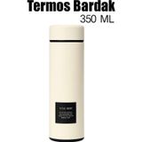 Limmy Paslanmaz Çelik Matara Termos Su Şişesi 350ML Vakumlu Kapak - Beyaz
