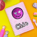 Limmy Peluş Pullu Not Defteri 20 x 13 cm 60 Yaprak Kalpli Gülenyüz Pudra