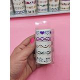 Limmy Renkli Yaldızlı Vintage Washi Tape Bant Yapışkanlı Maskeleme Kağıdı 5 Lı - Yıldız