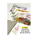 Limmy Resim Defteri 15 Yaprak 25X35 cm Orta Boy Telli Resim Defteri Karton Kapak - 3 Adet