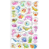 Limmy Sticker Eva Kabartmalı Stiker Çıkartma Defter Etiket (XK012) 14X24 cm - Tropik Renkli Balıklar