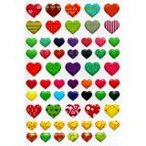 Limmy Sticker Kabartmalı A4 Boyutunda Stiker Defter, Planlayıcı Etiket-(lim078) - Renkli Kalpler