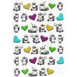 Limmy Sticker Kabartmalı A4 Boyutunda Stiker Defter, Planlayıcı ETIKET-(LIM221) - Unicorn Kalp