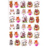 Limmy Sticker Kabartmalı A4 Boyutunda Stiker Defter, Planlayıcı Etiket-(lim526) - Süslü Hayvanlar