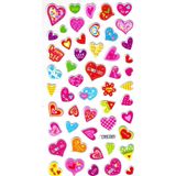 Limmy Sticker Kabartmalı Stiker Çıkartma Etiket (LRS003)-18X9 Cm- Desenli Kalpler