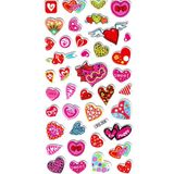 Limmy Sticker Kabartmalı Stiker Çıkartma Etiket (LRS006)-18X9 Cm- Desenli Çılgın Kalpler