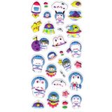 Limmy Sticker Kabartmalı Stiker Defter Planlayıcı Etiket 19 x 9 cm Astronot Kedi Ayıcık