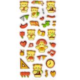 Limmy Sticker Kabartmalı Stiker Defter Planlayıcı Etiket 19 x 9 cm Sarı Kedi Kawaii