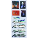 Limmy Sticker Kabartmalı Stiker Defter, Planlayıcı Etiket Atatürk İmza (cb346) 16x7 cm