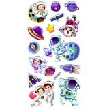 Limmy Sticker Kabartmalı Stiker Defter Planlayıcı Etiket (Lrh003)-17x9 cm- Kedi ve Astronot