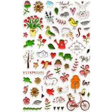 Limmy Sticker Kabartmalı Stiker Defter, Planlayıcı Etiket (lxk-014) - 22X14 cm - Bisiklet Renkli Kuşlar
