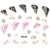 Limmy Tırnak Sticker, Tırnak Süsleme, Nail Art Papatya Pembe Çiçek 6 x 5 cm