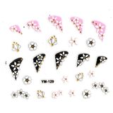 Limmy Tırnak Sticker, Tırnak Süsleme, Nail Art Üçgen Kalpli Çiçek 6 x 5 cm