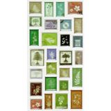 Limmy Vintage Sticker Pul Retro Style Kabartmalı Stiker Çıkartma Etiket 9X17 cm - Ağaç Yaprak Pul Mektup