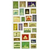 Limmy Vintage Sticker Pul Retro Style Kabartmalı Stiker Çıkartma Etiket 9X17 cm - Tarihi Mekanlar Cami Kilise Pul Mektup