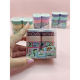 Limmy Vintage Washi Tape Bant Baskılı Yapışkanlı Maskeleme Kağıdı Desenli Bant 10'lu - Bordo Pul Mektup