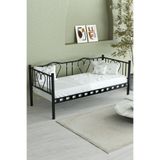 Limni Home Brono Metal Divan, Karyola, Kalp Desenli
