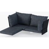 Limni Home Mini Multilounge Bahçe Balkon Mobilyası Kumaş Seti, Siyah Siyah 150x76 cm