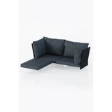 Limni Home Mini Multilounge Bahçe Balkon Mobilyası Kumaş Seti, Siyah