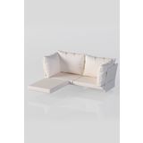 Limni Home Mini Multilounge Bahçe Balkon Mobilyası Kumaş Takımı ( KREM )