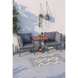 Limni Home Mini Multilounge Bahçe Balkon Seti, Şezlong Gri