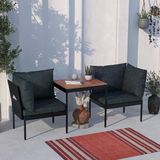 Limni Home Mini Multilounge Bahçe Balkon Seti, Şezlong ( Siyah)