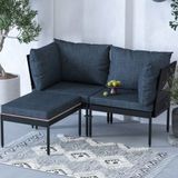 Limni Home Mini Multilounge Şezlong Siyah Bahçe/Balkon Mobilyası
