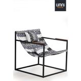 Limni Home Modern Iskandinav Teddy Berjer, Metal Iskeletli Siyah - Beyaz