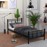 Limni Home Tek Kişilik Ferforje Metal Karyola-Siyah - 90 x 190 cm