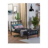 Limni Home Tek Kişilik Ferforje Metal Karyola, Siyah, 90X190