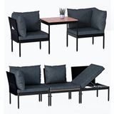 LimniHome Limni Home Mini Multilounge Bahçe ve balkon Mobilyası siyah