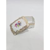 Limoges Çiçek Figürlü Mini Porselen Sandık