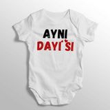 Limon 0 3 Ay Beyaz Aynı Dayısı Yazılı Baskılı Bebek Zıbını