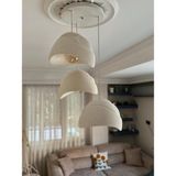 Limon 3D Design Limon 3Design 3 LüSarkıt Antrasit Avize Rustik E27 Modern Avize Bohem Beton Görünüm (E27 Ampul Dahildir.) - Beyaz
