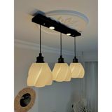 Limon 3D Desing Limon 3Design Iskandinav Tarz 3lü Sarkıt Avize -Modern ve Dekoratif Tasarım 3 Renkli Aydınlatma - Siyah