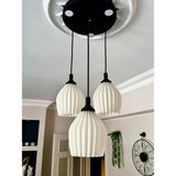 Limon 3D Desing Limon 3Design Velao 3'lü Siyah Sarkıt Avize - 3 Başlıklı Avize Modern Tasarım Yatak Odası Salon Yemek Odası - Spotlu
