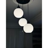 Limon 3D Desing Limon 3Design Viola 3'lü Siyah Sarkıt Avize - 3 Başlıklı Avize Modern Tasarım Yatak Odası Salon Yemek Odası - Beyaz