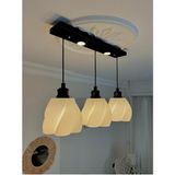Limon 3D Desing Luminaura Caka Tepsili 3 Lü Sarkıt Avize (Siyah)