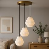 Limon 3D Desing Luna Elegance – 3’lü Modern Sarkıt Avize |beyaz Başlık|salon|yatak Odası|yemek Odası - Eskitme