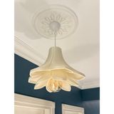Limon 3D Desing Tekli Lotus Sarkıt Avize Rustik 30 cm E27 Modern Avize Bohem Beton Görünüm (Ampul Hediyedir.!) - Krem