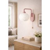 Limon 3D Desing Viola Duvar Aplik Pembe Lamba Modern Dekoratif Minimal İpli Anahtarlı E27
