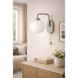 Limon 3D Desing Viola Duvar Gri Aplik Lamba Modern Dekoratif Minimal İpli Anahtarlı E27