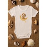 Limon 6 9 Ay Beyaz Bebek Aslan Baskılı Ekru Çıtçıtlı Body Pamuklu Zıbın
