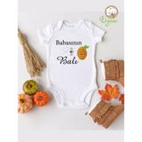 Limon Babasının Balı Kovan Desenli Organik Kısa Kol Çıtçıtlı Bebek Body - 9 - 12 Ay - Beyaz