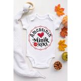 Limon Bebek Beyaz Amcasının Minik Aşkı Desenli Kısa Kol Body - 9 - 12 Ay
